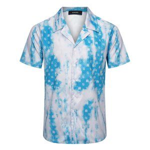 Amiri Men's Silk Printed Short Sleeve Shirt